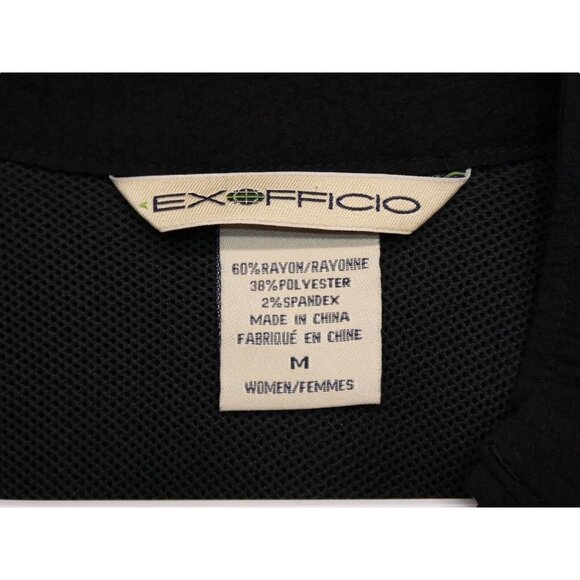 Exofficio Lightweight Jacket Womens Size M Black Zip Pockets Stretch Long Sleeve - Picture 3 of 9